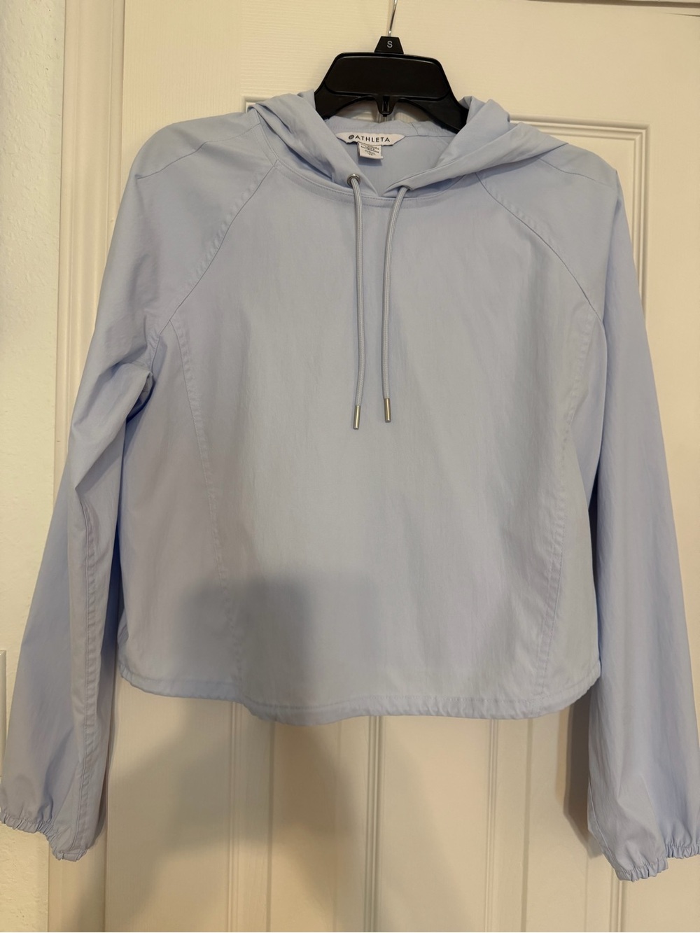 Athleta Light Blue Cropped Hooded Pullover - Windbreaker Jacket - XS